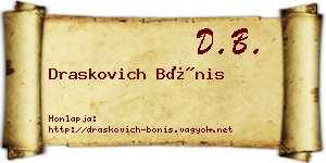 Draskovich Bónis névjegykártya